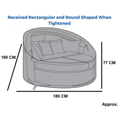 EVRE Breathable Weatherproof 600D Oxford Cloth Cover for Bali & Seychelles Rattan Furniture Set - 3