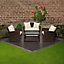 EVRE Brown 4 Seater Rattan Garden Furniture Sofa Armchair Set Roma with Coffee Table