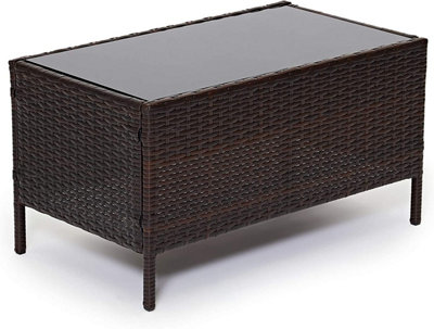 EVRE Brown Madrid Rattan Garden Furniture Set Patio Conservatory Indoor Outdoor 4 piece