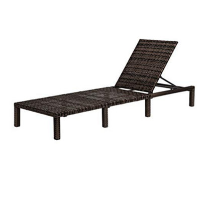 EVRE Brown Rattan Garden Padded Sun Lounger Sun Bed Day Bed Sunlounger - 4