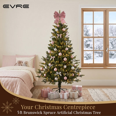 EVRE Brunswick Spruce Artificial Christmas Tree 5ft (150cm) Small ...
