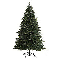EVRE Brunswick Spruce Artificial Christmas Tree 7ft with 1200 PE/PVC Tips, Hinged Branches & Strong Metal Stand