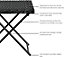 EVRE Capri Folding Side Rattan Table Outdoor Laptops, Drinks, Gardens, Camping Lightweight Weatherproof Wicker & Portable - Black