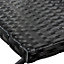 EVRE Capri Folding Side Rattan Table Outdoor Laptops, Drinks, Gardens, Camping Lightweight Weatherproof Wicker & Portable - Black