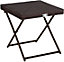 EVRE Capri Folding Side Rattan Table Outdoor Laptops, Drinks, Gardens, Camping Lightweight Weatherproof Wicker & Portable - Brown
