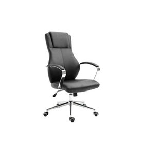 EVRE Contemporary Executive Black Faux Leather Office Chair with Swivel Height Adjust
