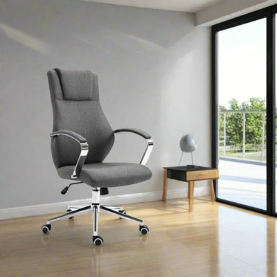 EVRE Contemporary Executive Dark Grey Office Chair with Swivel Height Adjust - FREE NEXT-DAY DELIVERY