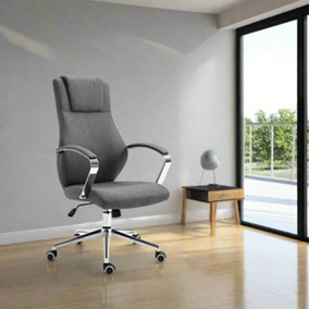 EVRE Contemporary Executive Dark Grey Office Chair with Swivel Height Adjust - FREE NEXT-DAY DELIVERY