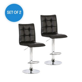 EVRE Cuban Bar Stool Adjustable Swivel Gas Lift for Pubs Counters Kitchens Breakfast Bars Double(pack of 2)