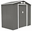 EVRE Garden Shed 6x4ft Warm Grey with Apex Roof Sliding Doors Weather Resistant Paint & Vents
