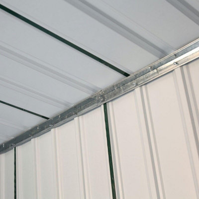EVRE Garden Shed 6x5ft Light Green with Apex Roof Sliding Doors Weather Resistant Paint & Vents