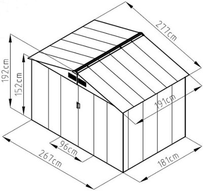 EVRE Garden Shed 6x5ft Light Green with Apex Roof Sliding Doors Weather Resistant Paint & Vents