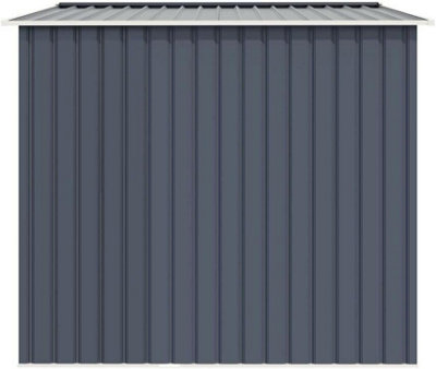 EVRE Garden Shed 6x8ft Dark Grey with Apex Roof Sliding Doors Weather Resistant Paint & Vents