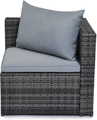 Evre Grey 4 Seat Rattan Outdoor Garden Furniture Set - Malaga with Coffee Table and Weatherproof Cover - 5
