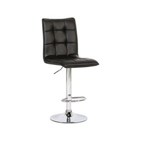 EVRE Grey Cuban Bar Stool with Adjustable Gas Lift and 360 degree Swivel for  Kitchen Breakfast Restaurant