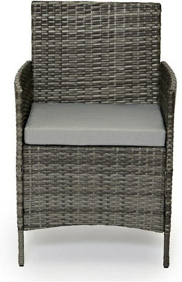 EVRE Grey Madrid Rattan Garden Furniture Set Patio Conservatory Balcony Outdoor 4 Seater Piece Glass Top Coffee Table Modular Sofa