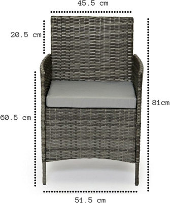 EVRE Grey Rattan Garden Furniture Set Patio Conservatory
