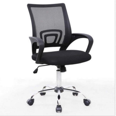 EVRE Mesh Task Chair Black For Home Work Study Office with Ergonomic Lumbar Height Swivel Adjustment