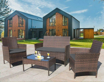 EVRE New Mixed Brown Madrid Rattan Outdoor Indoor Garden Furniture set DIY at B Q