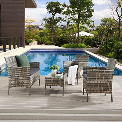 EVRE New Mixed Grey Madrid Rattan Outdoor Indoor Garden Furniture set