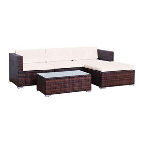 EVRE Rattan Outdoor Garden Furniture California Sofa Set with Coffee Table