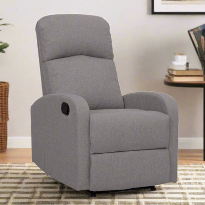 EVRE Recliner Arm Chair with Adjustable Leg Rest and Reclining Functions - Silver Comfy Fabric Recliner Chair For Living Room