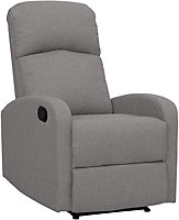 EVRE Recliner Armchair Fabric Silver with Adjustable Leg Rest Recline