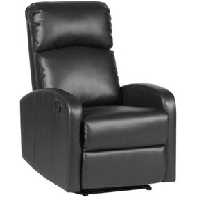EVRE Recliner Armchair Faux Leather Black with Adjustable Leg Rest Recline