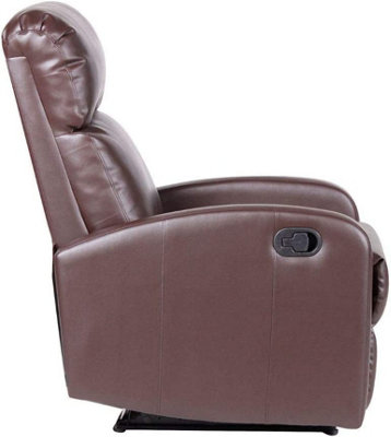 EVRE Recliner Armchair Faux Leather Brown with Adjustable Leg Rest Recline