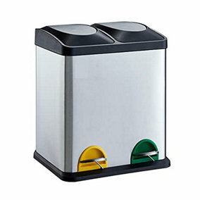 Evre Recycling Bin with Lids for Kitchen / 40 L Capacity / 2 Compartments Waste Separation (40L (20L+20L) - FREE NEXT-DAY DELIVERY