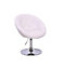 EVRE Round Faux Leather White Indoor Chair Tufted Height Adjust and Swivel