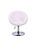 EVRE Round Faux Leather White Indoor Chair Tufted Height Adjust and Swivel