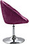 EVRE Round Velvet Barstool Pink with Height Adjustment and Swivel