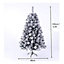 EVRE Snowy White Spruce Artificial Christmas Tree With Pine Cones & Berries 5ft with 450 PVC Tips, Easy Build Hinged Branches & St