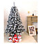 EVRE Snowy White Spruce Artificial Christmas Tree With Pine Cones & Berries 6ft with 700 PVC Tips, Easy Build Hinged Branches & St