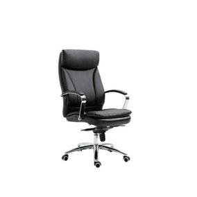 EVRE Style Black Office Chair Faux Leather with Height Swivel Adjust Headrest