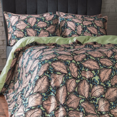 EW by Edinburgh Weavers Magali Leaf Cotton Sateen Duvet Cover Set