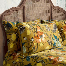 EW by Edinburgh Weavers Morton Floral Cotton Sateen Piped Pillowcase Pair