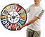 Ex-Pro Large Number Distressed Look Multi Coloured Wall Clock 60cm