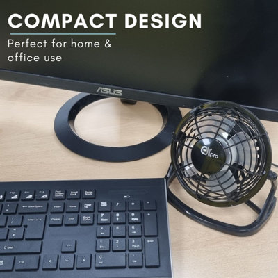 Ex-Pro Mini 4 Inch Ultra Quiet Desktop Cooling USB Fan with Tilting Design - 4
