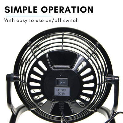 Ex-Pro Mini 4 Inch Ultra Quiet Desktop Cooling USB Fan with Tilting Design - 5