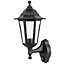 Ex-Pro Outdoor Wall Light Lantern with Dust to Dawn Sensor, LED E27 11W, IP44 Rated, 26x19cm, Black