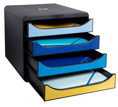 Exacompta - BIG-BOX - 1 Box with 4 open drawers for A4+ document