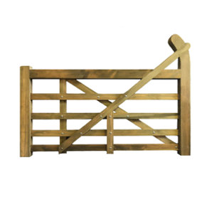 Exbourne Curved Heel Planed Gate 0.9m Wide x 1.2m High - Left Hand Hung