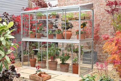 Exbury 6 Feet 5 Inches Classic Growhouse - Aluminium/Glass - L194 x W79 x H182 cm - Anthracite - 3