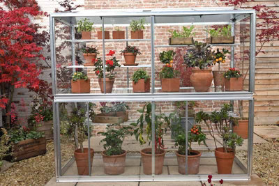 Exbury 6 Feet 5 Inches Classic Growhouse - Aluminium/Glass - L194 x W79 x H182 cm - Black
