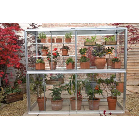 Exbury 6 Feet 5 Inches Classic Growhouse - Aluminium/Glass - L194 x W79 x H182 cm - Without Coating