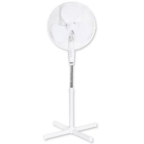 Excel 16" Height Adjustable Pedestal Fan Cross Base with 3 Speed White