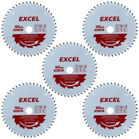 Excel 165mm Plunge Saw Blade 48T Pro Series Pack of 5
