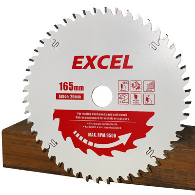 Excel 165mm Plunge Saw Blade 48T Pro Series Pack of 5